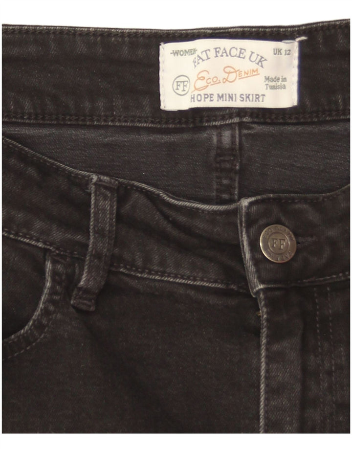 Fat Face Womens Mini Denim Skirt UK 12 Medium W32 Black Cotton