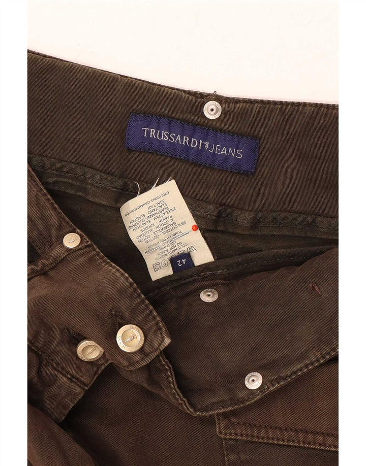 Trussardi Womens Denim Skirt IT 42 Medium W28  Brown Cotton