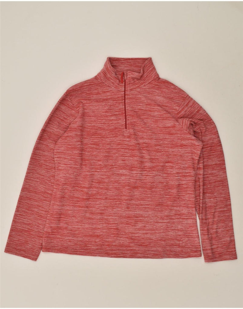 MOUNTAIN WAREHOUSE Womens Zip Neck Fleece Jumper UK 16 Large  Red Flecked | Vintage Mountain Warehouse | Thrift | Second-Hand Mountain Warehouse | Used Clothing | Messina Hembry 