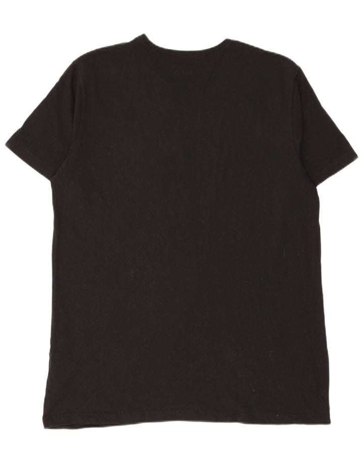 HUGO BOSS Mens T-Shirt Top Medium Black Cotton