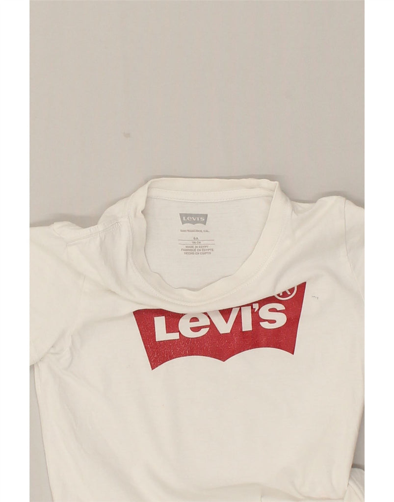 LEVI'S Boys Graphic T-Shirt Top 5-6 Years White Cotton | Vintage Levi's | Thrift | Second-Hand Levi's | Used Clothing | Messina Hembry 