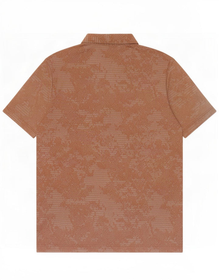 Adidas Mens Polo Shirt Large Brown Geometric Polyester