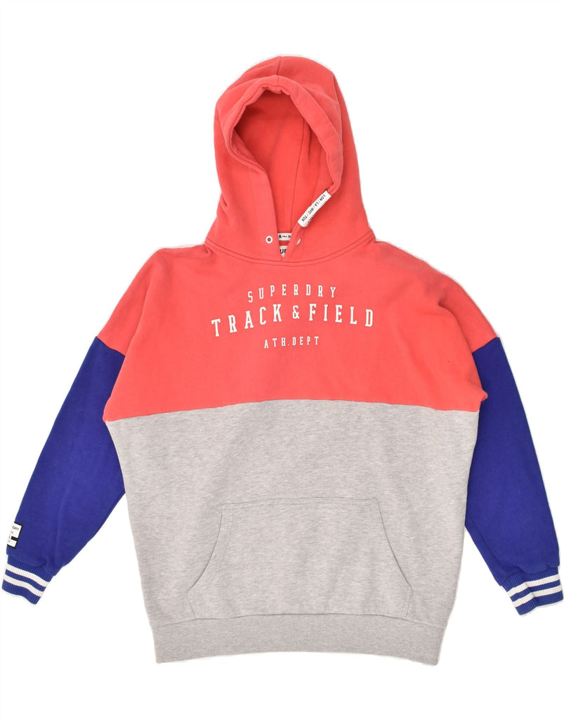 SUPERDRY Womens Graphic Oversized Hoodie Jumper UK 12 Medium Multicoloured Vintage Superdry and Second-Hand Superdry from Messina Hembry 