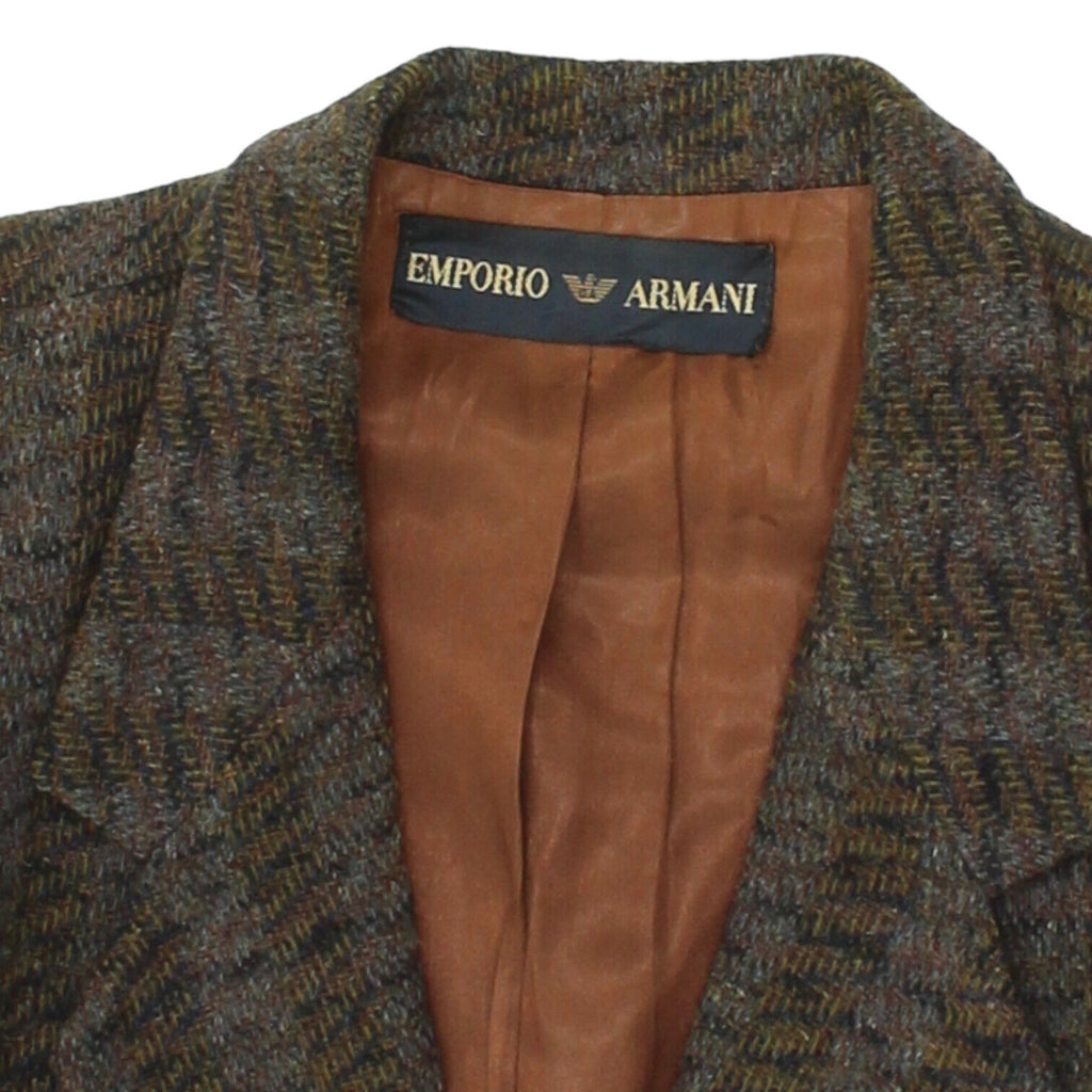 Emporio Armani Womens Brown Wool Double Breasted Blazer Jacket | Designer VTG | Vintage Messina Hembry | Thrift | Second-Hand Messina Hembry | Used Clothing | Messina Hembry 