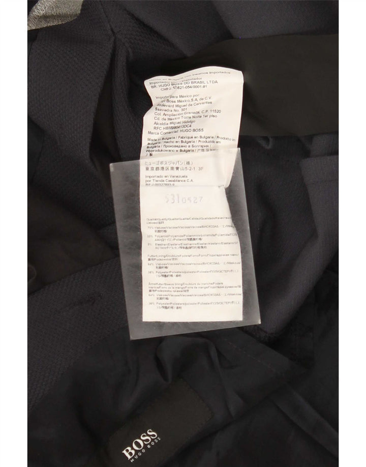 Hugo Boss Mens 2 Button Blazer Jacket EU 48 Medium Navy Blue Viscose