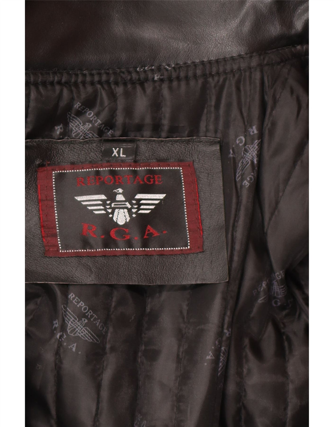 REPORTAGE Mens Leather Coat UK 42 XL Black