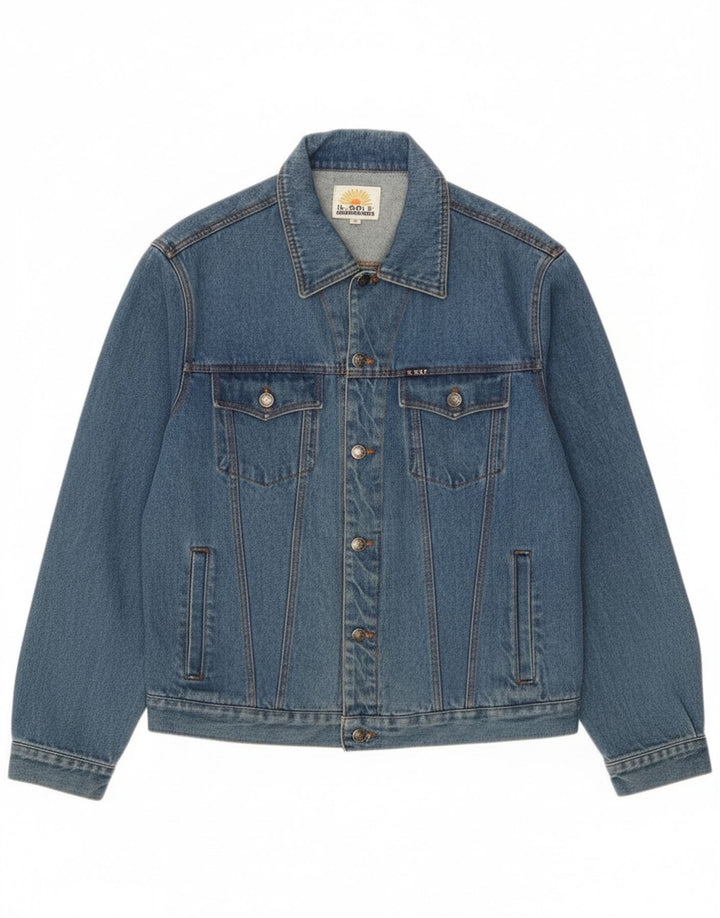 Vintage Mens Denim Jacket UK 42 XL Blue Cotton Classic