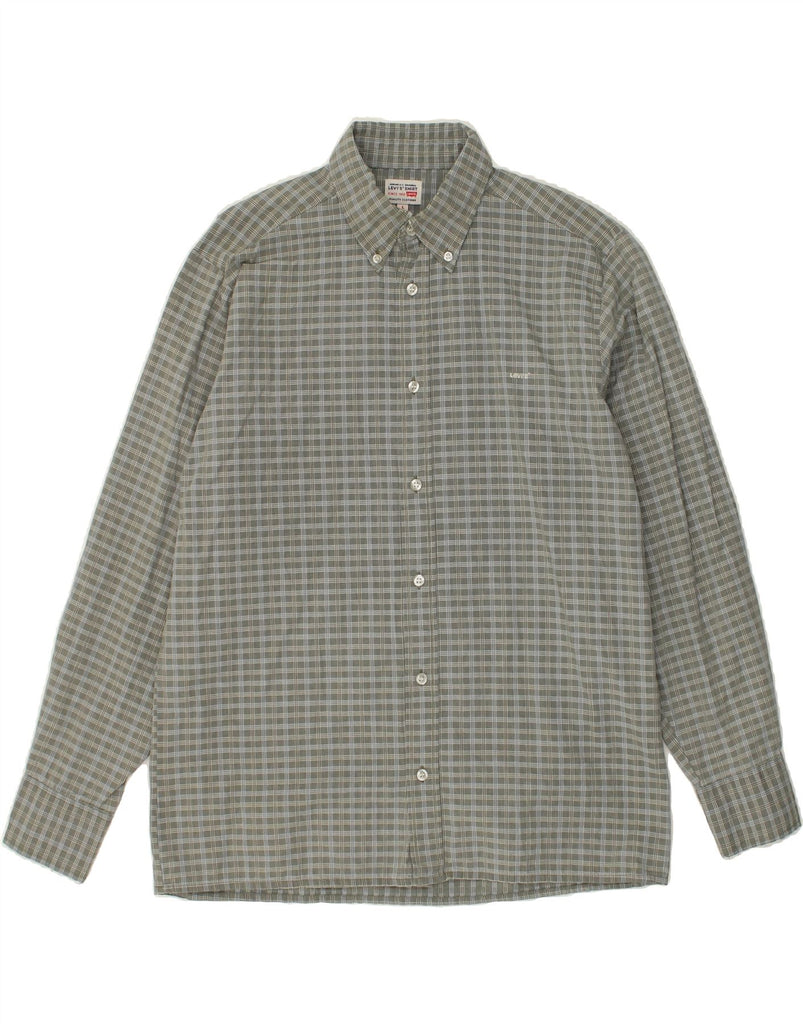 LEVI'S Mens Shirt Large Grey Check Cotton Vintage Levi's and Second-Hand Levi's from Messina Hembry 