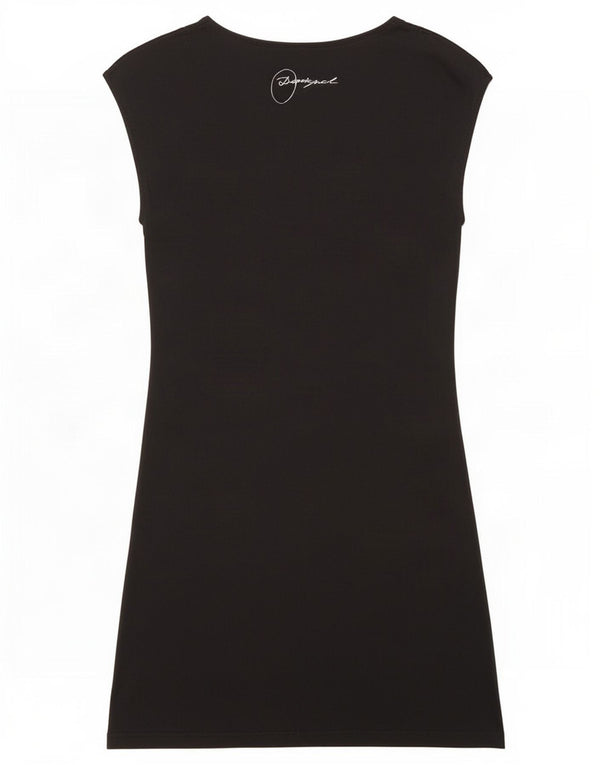Desigual Womens Graphic T-Shirt Dress UK 14 Large Black Floral