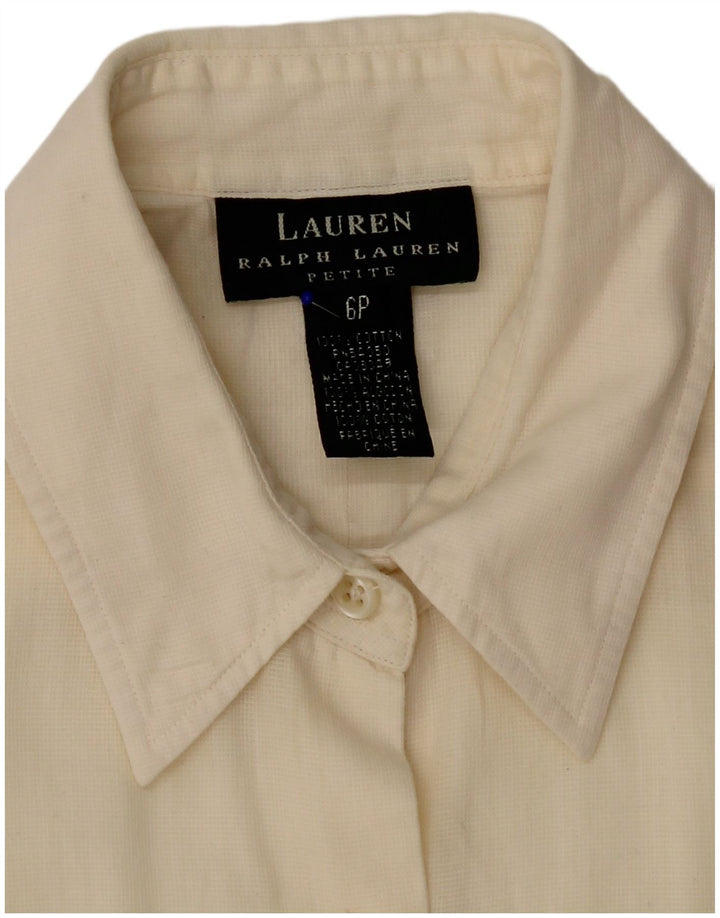Ralph Lauren Womens Shirt US 6 Medium Off White Cotton
