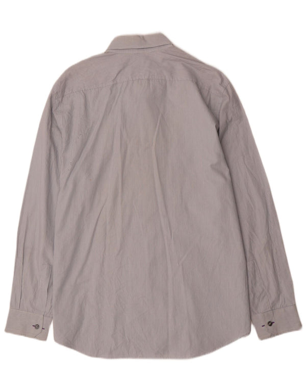 Paul Smith Mens Slim Fit Shirt Size 45 18 2XL Grey Pinstripe Cotton