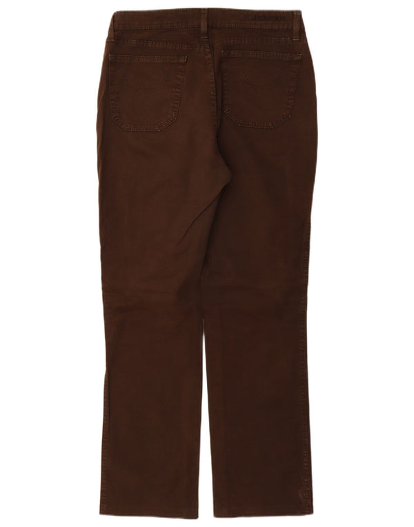 Jeckerson Womens Straight Casual Trousers W32 L30 Brown Cotton