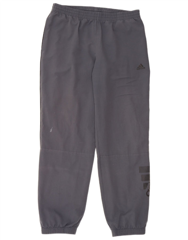 ADIDAS Mens Graphic Tracksuit Trousers Joggers Large  Grey Polyester