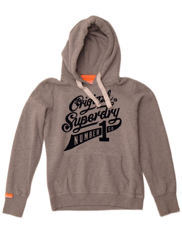 Superdry Mens Graphic Hoodie Jumper Medium Grey Polyester