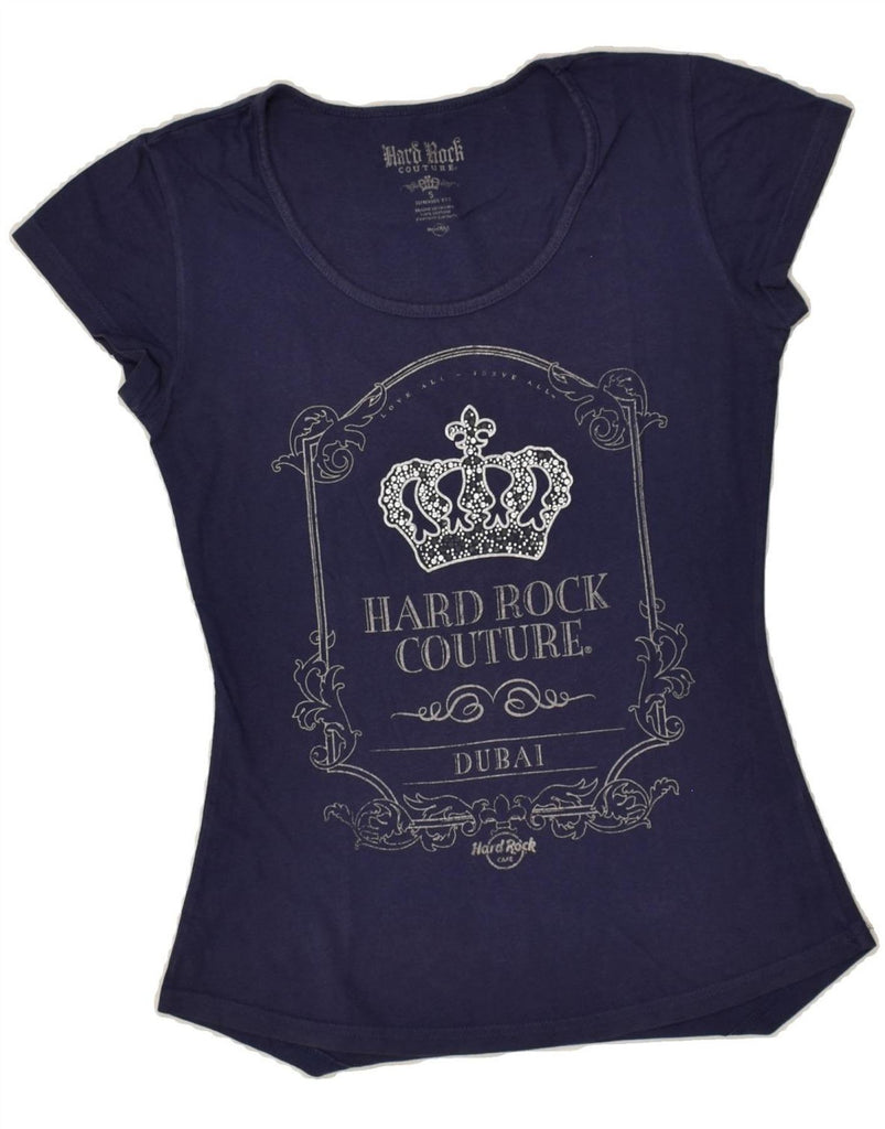 HARD ROCK CAFE Girls Dubai Graphic T-Shirt Top 9-10 Years Small Navy Blue | Vintage Hard Rock Cafe | Thrift | Second-Hand Hard Rock Cafe | Used Clothing | Messina Hembry 