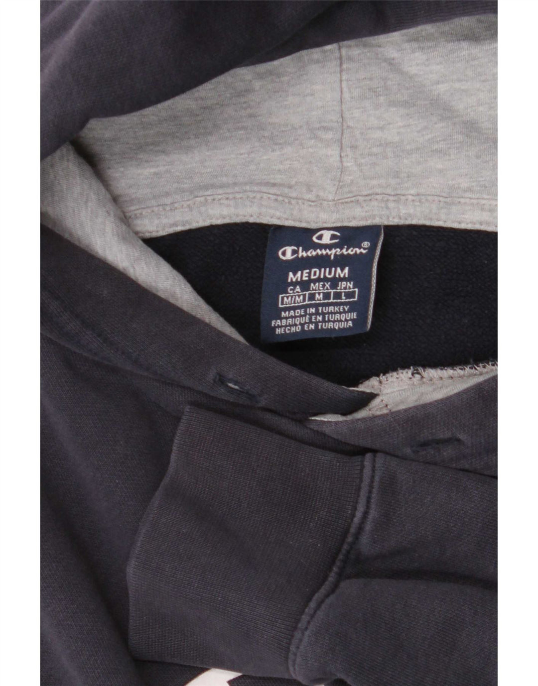 Champion Mens Graphic Hoodie Jumper Medium Navy Blue