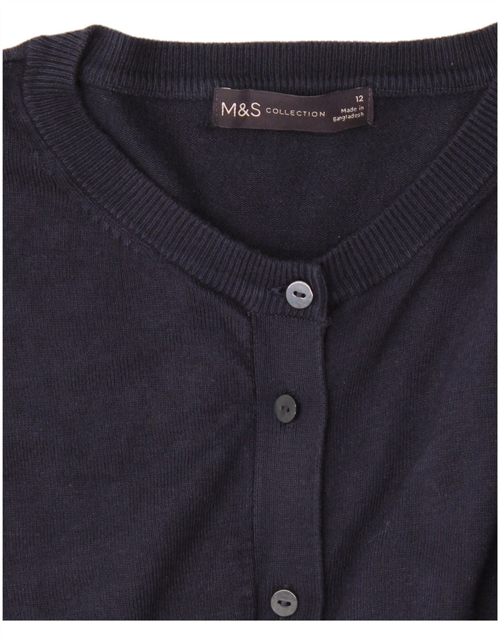 Marks & Spencer Womens Cardigan Sweater UK 12 medium Navy Blue