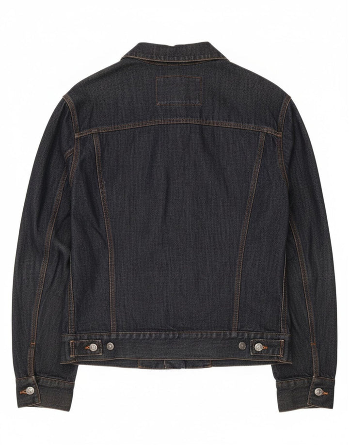 Zara Mens Denim Jacket UK 36 Small Navy Blue Cotton