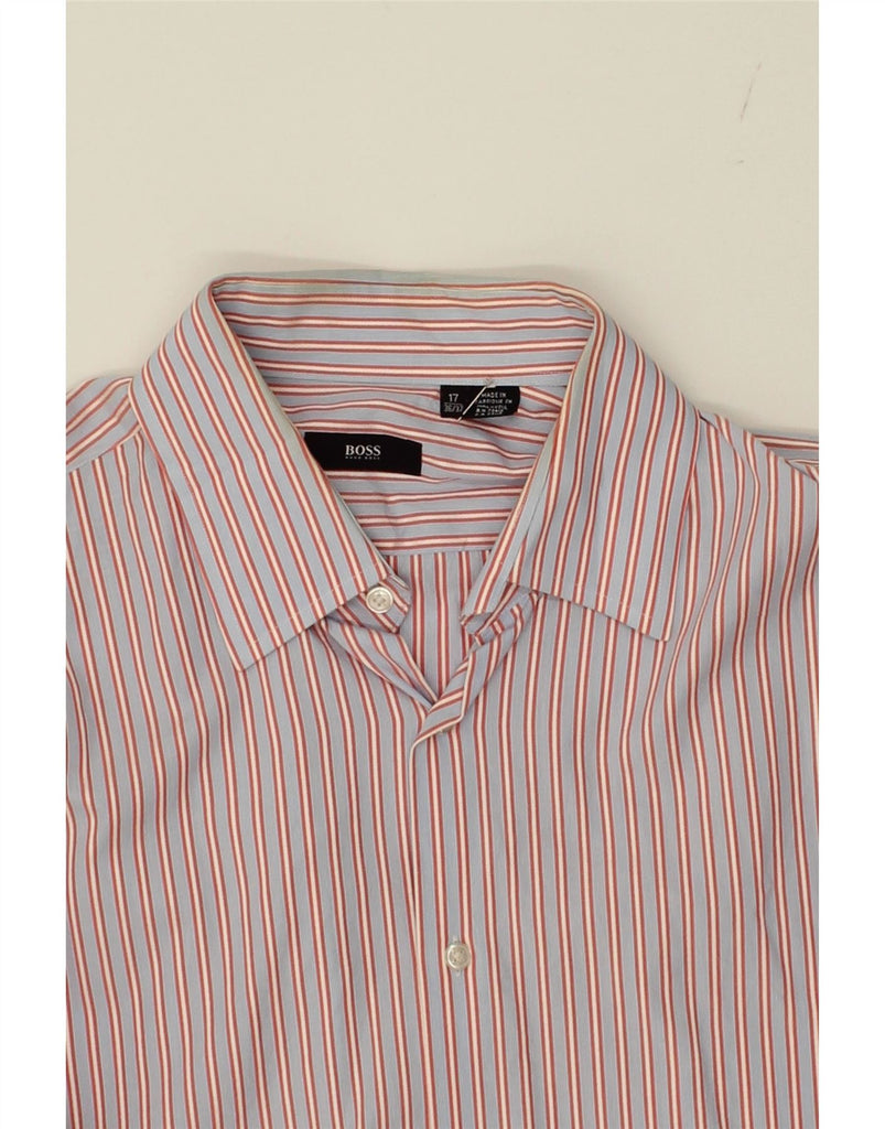 HUGO BOSS Mens Shirt Size 17 XL Blue Striped Cotton Vintage Hugo Boss and Second-Hand Hugo Boss from Messina Hembry 