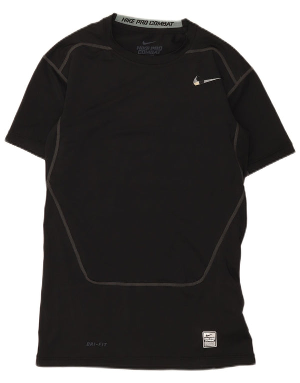 Nike Womens Dri Fit Graphic T-Shirt Top UK 16 Large Black Polyester