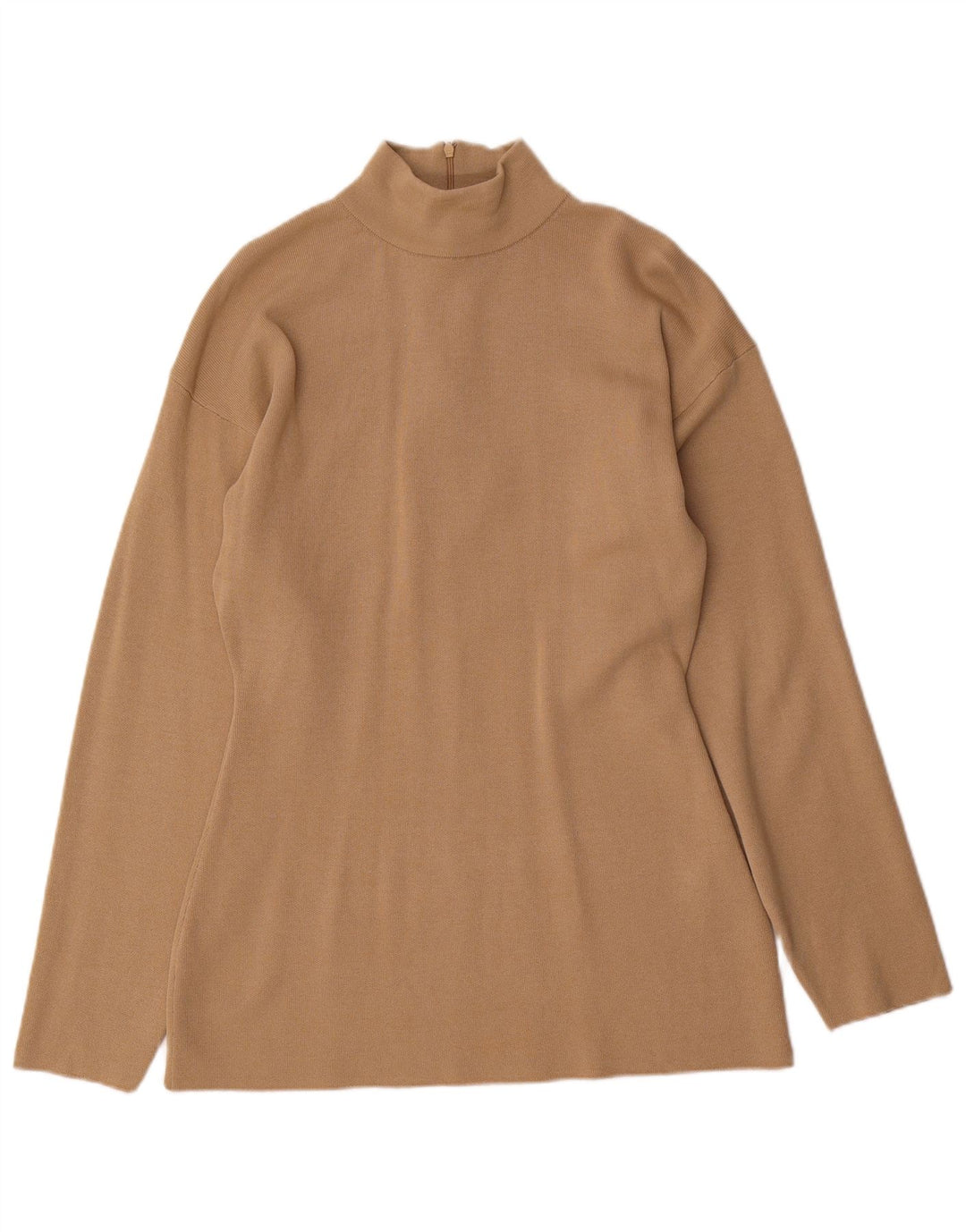Zara Womens Top Long Sleeve UK 14 Large Brown Viscose