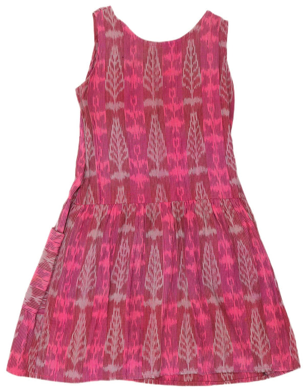 Vintage Womens Sleeveless A-Line Dress UK 16 Large Pink Floral
