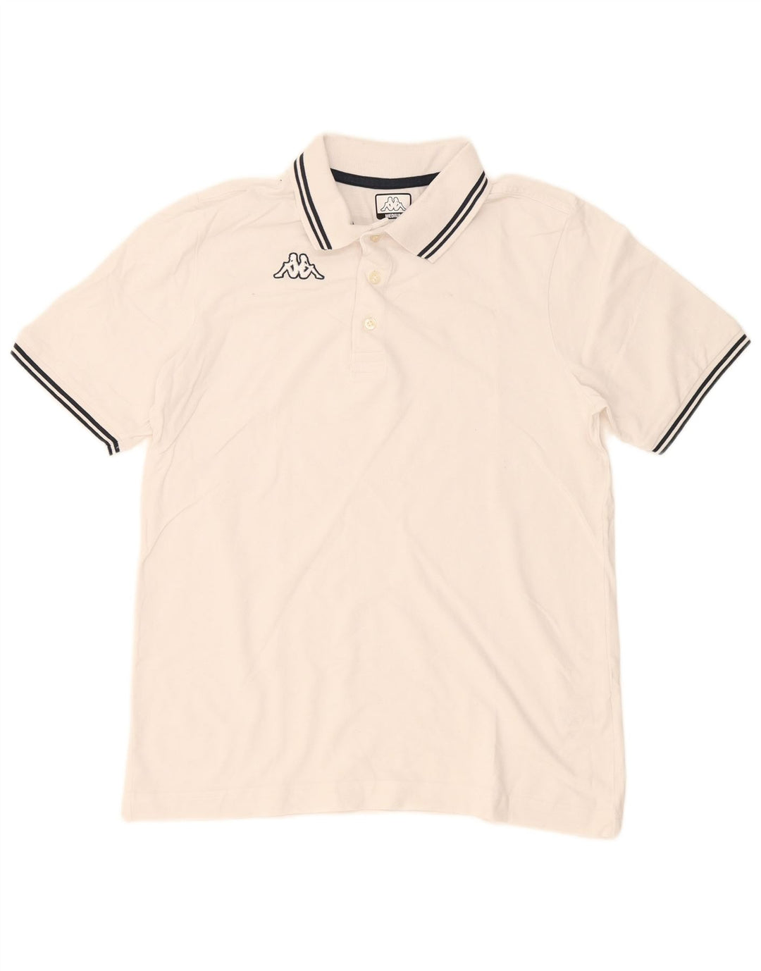 KAPPA Mens Polo Shirt Medium White Cotton