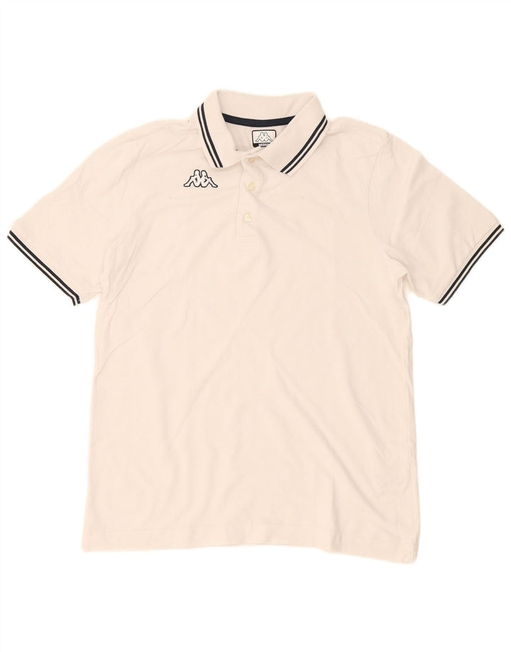 KAPPA Mens Polo Shirt Medium White Cotton