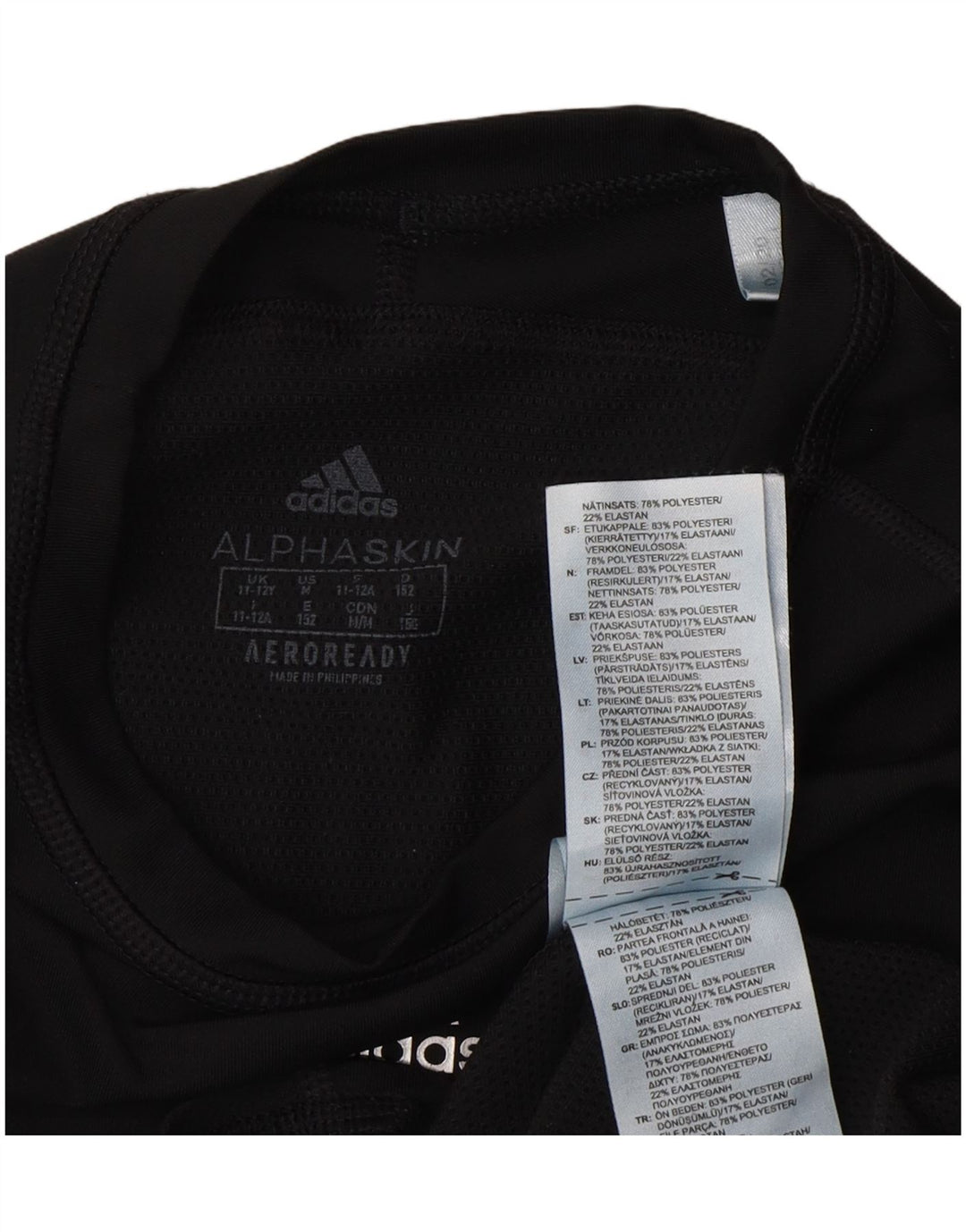 Adidas Boys Aeroready Top Long Sleeve 11-12 Years Black