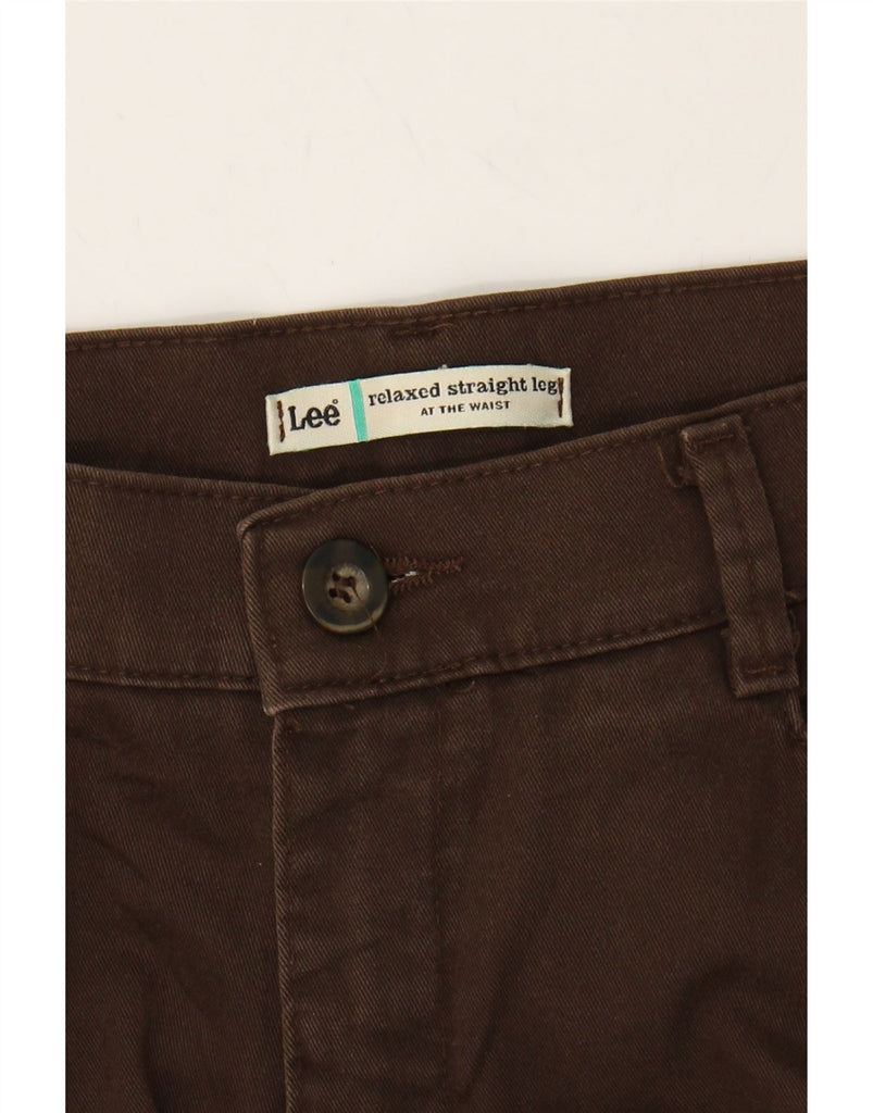 LEE Womens Relaxed Fit Straight Casual Trousers US 10 Large W32 L30 Brown Vintage Lee and Second-Hand Lee from Messina Hembry 