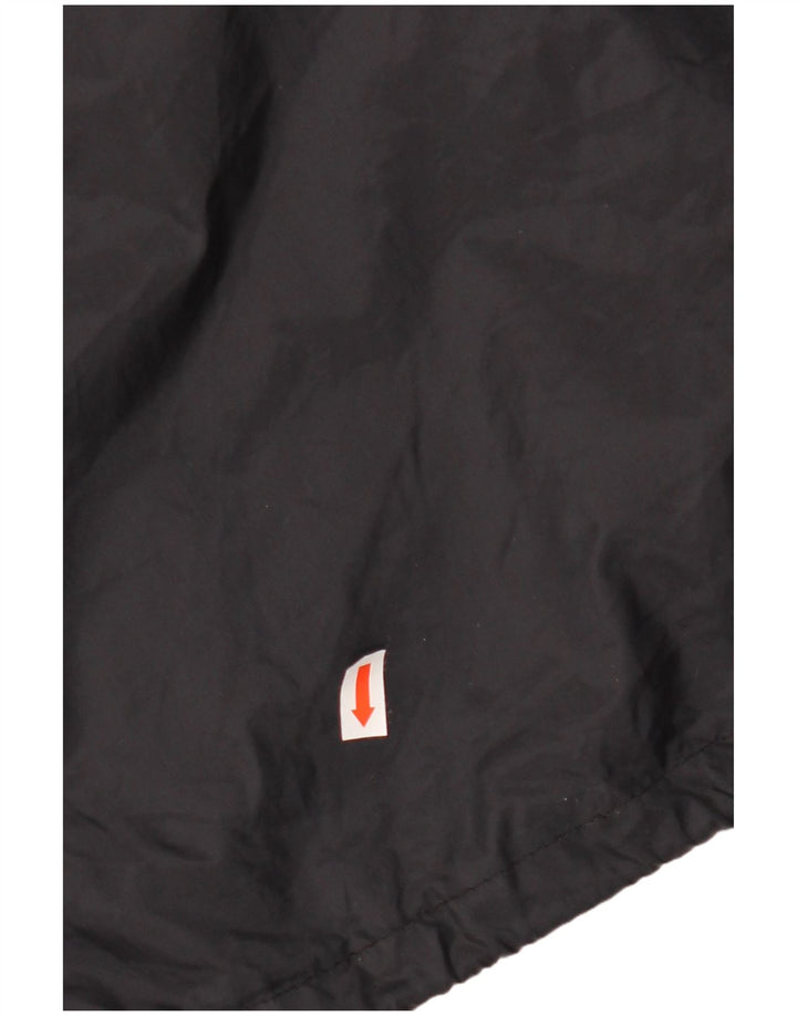 VINTAGE Mens Hooded Rain Jacket UK 44 2XL Black Geometric