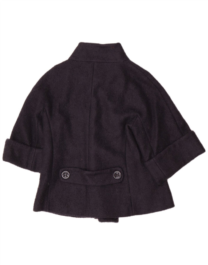 Max & Co. Womens Short 3/4 Sleeve Overcoat UK 12 Medium Navy Blue Wool