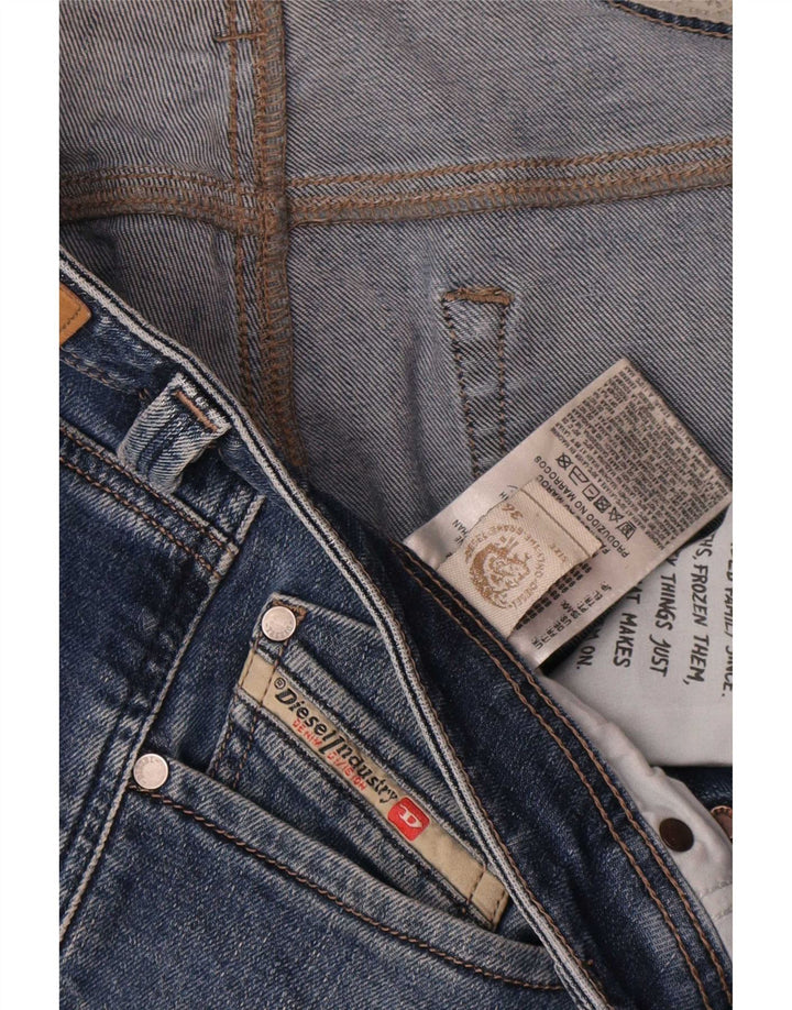 Diesel Mens Straight Jeans W36 L32 Blue Cotton