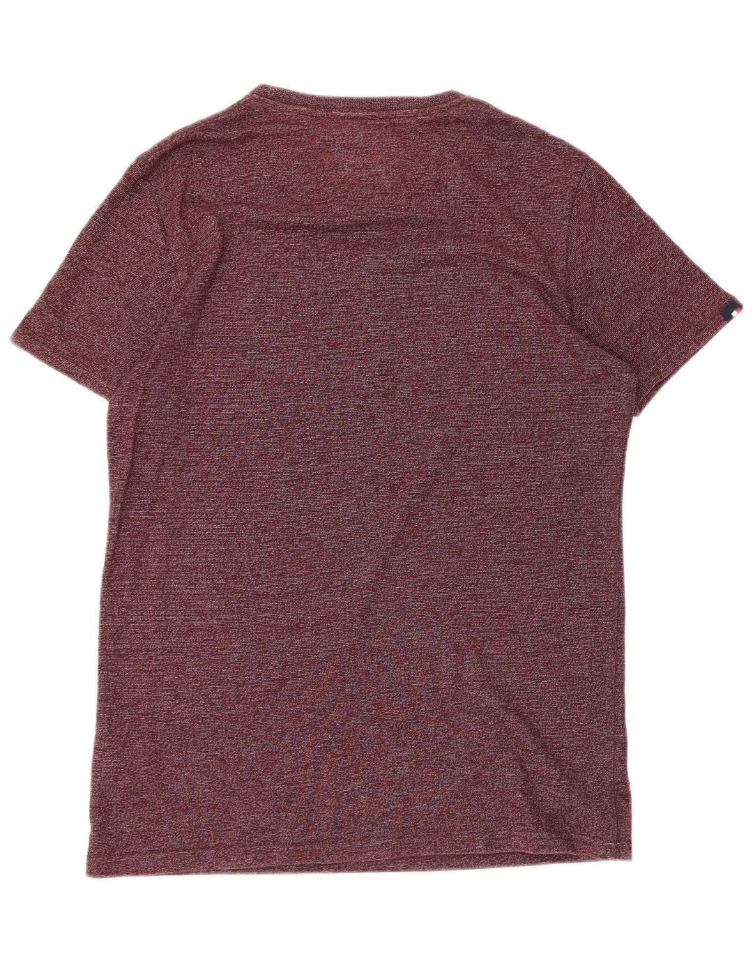 SUPERDRY Mens Graphic T-Shirt Top Large Burgundy Pinstripe Cotton