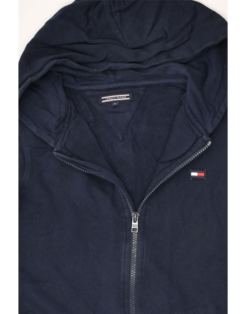 TOMMY HILFIGER Boys Zip Hoodie Sweater 9-10 Years Navy Blue Cotton | Vintage Tommy Hilfiger | Thrift | Second-Hand Tommy Hilfiger | Used Clothing | Messina Hembry 