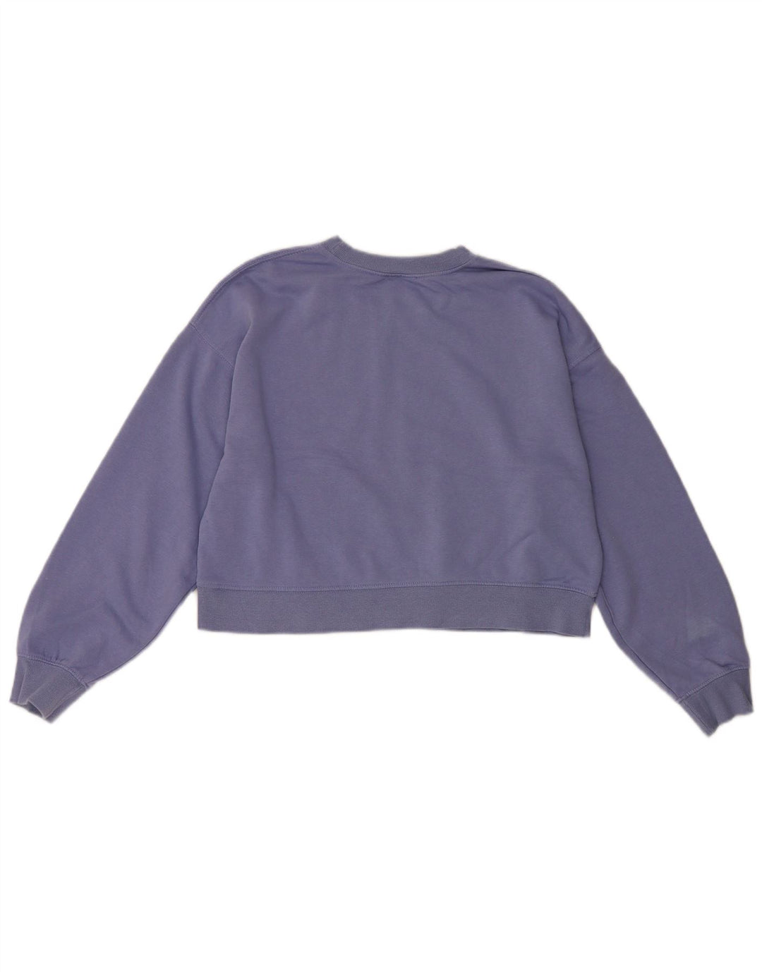 Zara Womens Crop Sweatshirt Jumper UK 12 Medium Purple Cotton