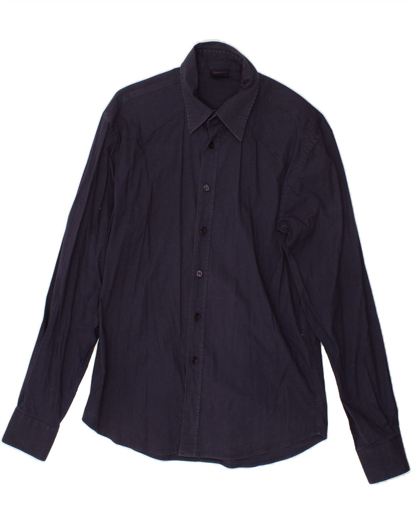 DOLCE & GABBANA Mens Shirt IT 50 Medium Navy Blue Cotton Vintage Dolce & Gabbana and Second-Hand Dolce & Gabbana from Messina Hembry 