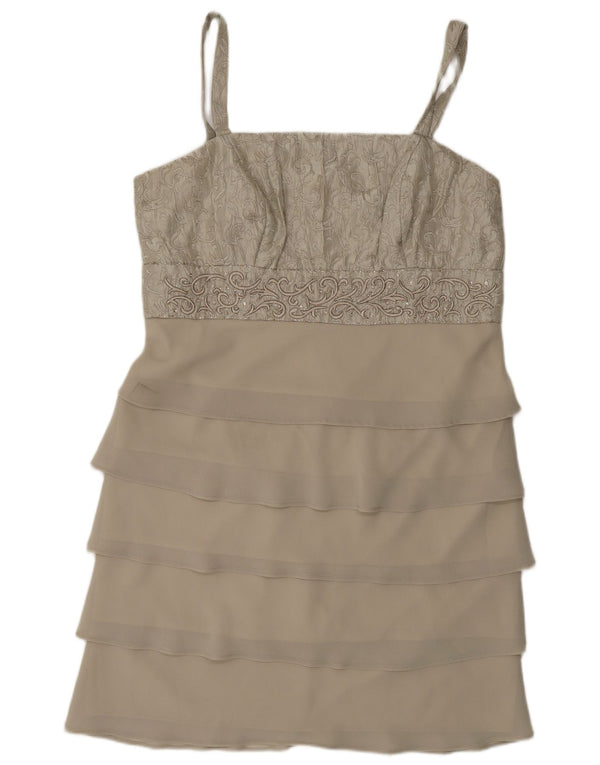R&M Richards Womens Peplum Dress US 18 2XL Beige Floral Nylon