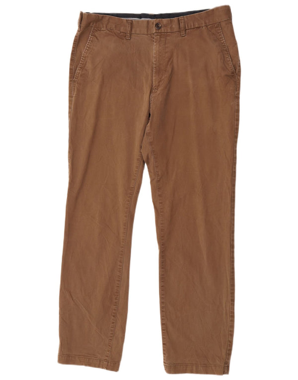Marks & Spencer Mens Tapered Chino Trousers W36 L33 Brown Cotton