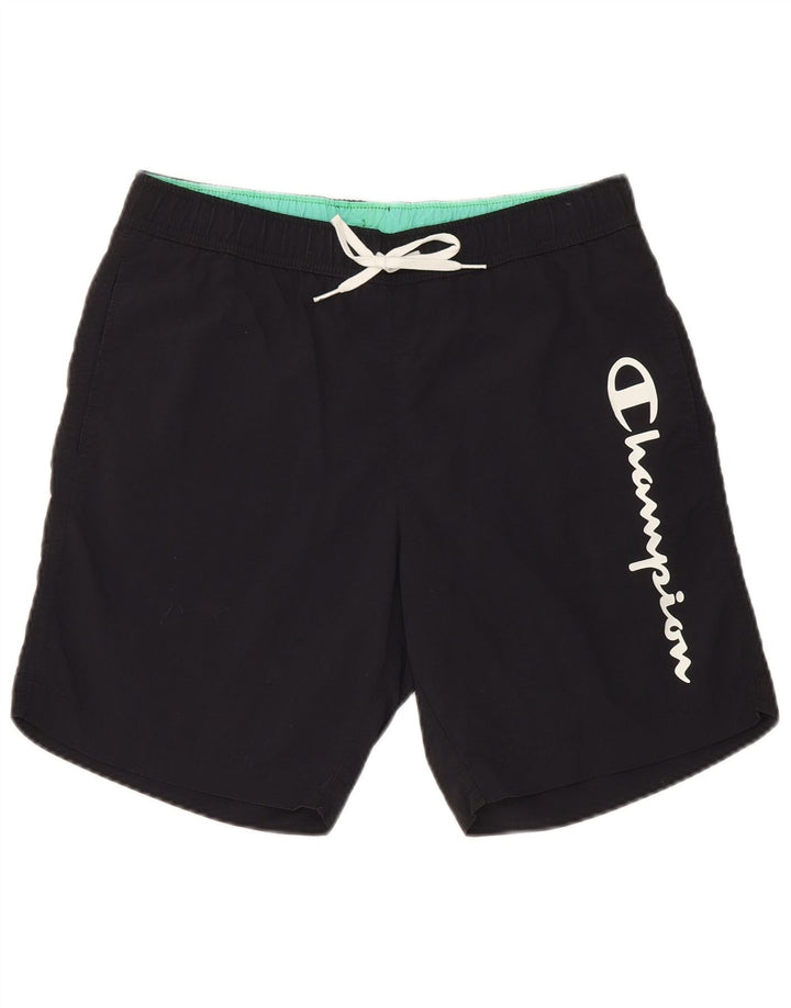 Champion Mens Graphic Swimming Shorts Small  Black Polyamide