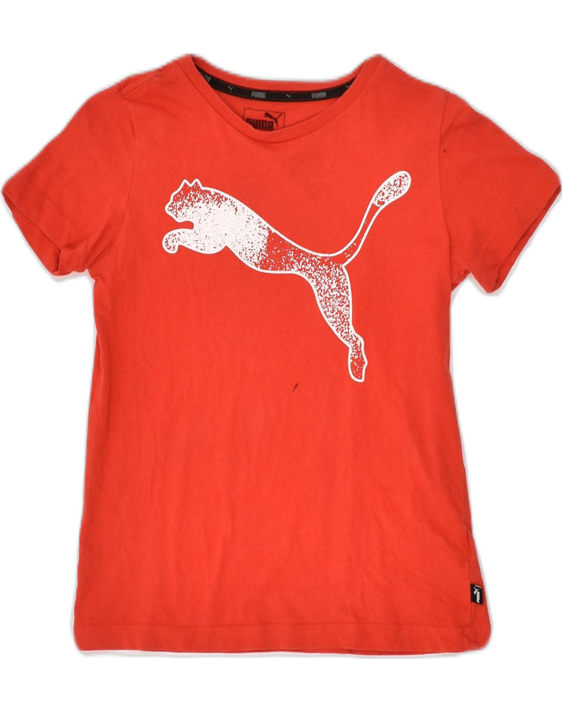 PUMA Boys Graphic T-Shirt Top 9-10 Years Red Cotton | Vintage Puma | Thrift | Second-Hand Puma | Used Clothing | Messina Hembry 
