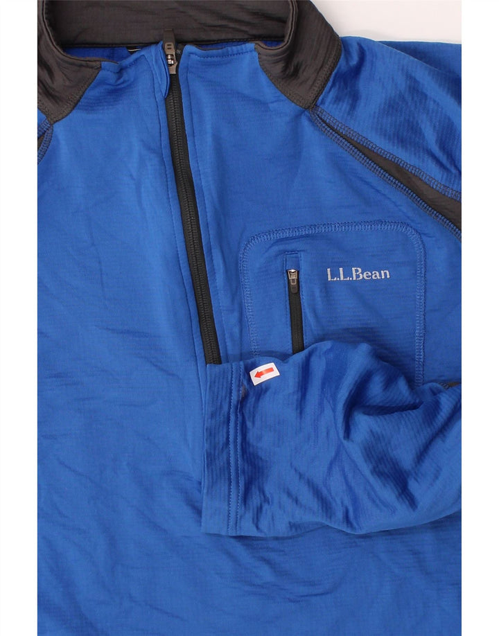 L.L.BEAN Mens Zip Neck Pullover Tracksuit Top 2XL Blue Colourblock Vintage L.L.Bean and Second-Hand L.L.Bean from Messina Hembry 
