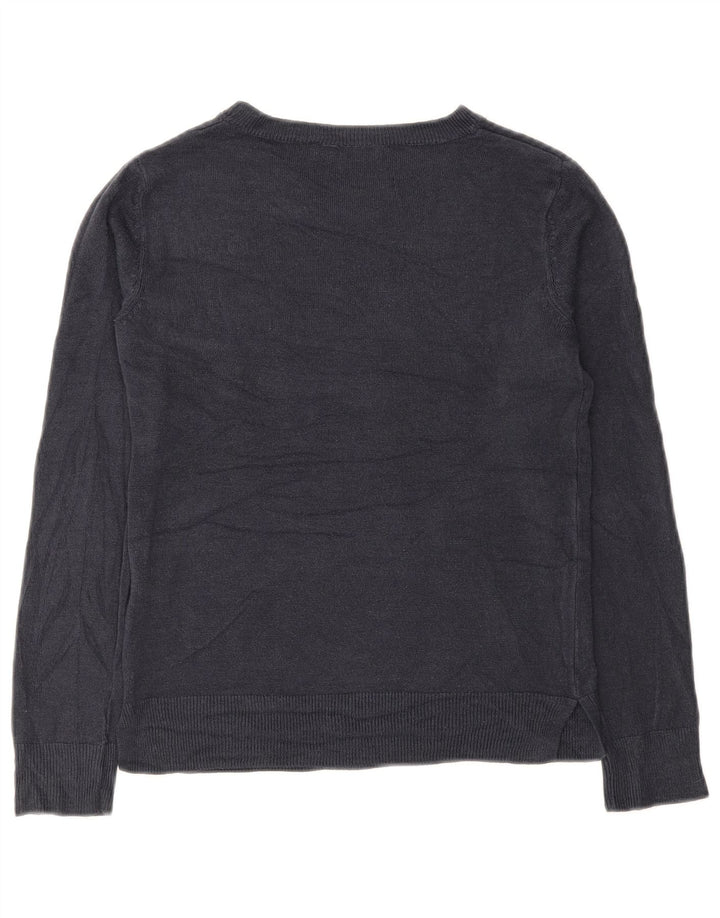 Marks & Spencer Womens Boat Neck Jumper Sweater UK 8 Small Navy Blue