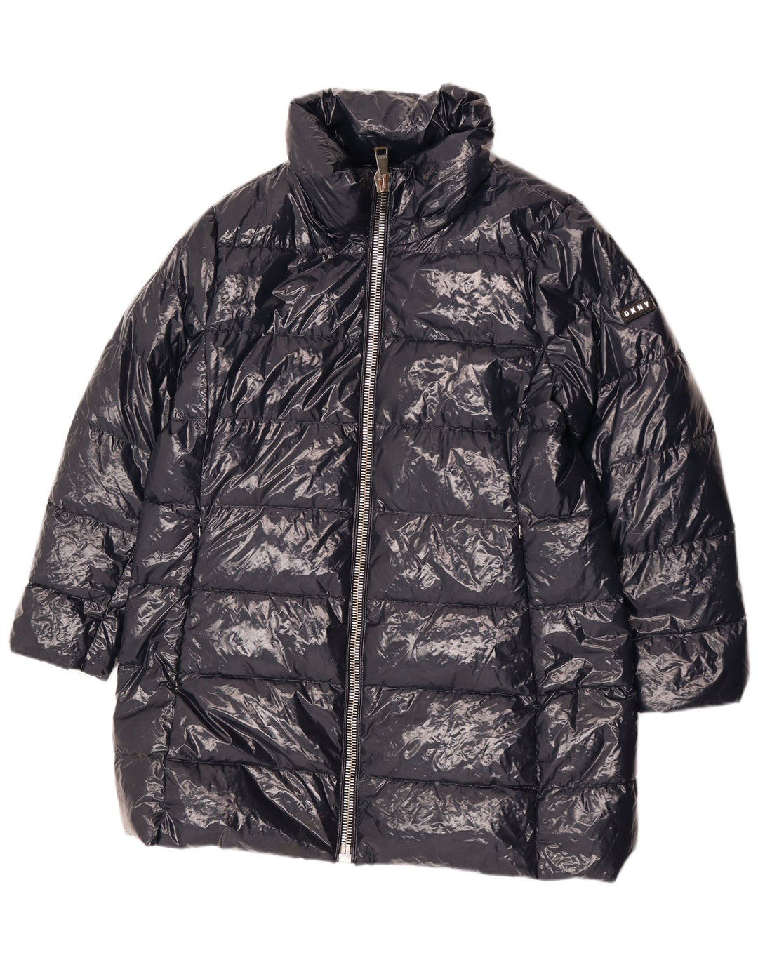 Dkny Womens Padded Coat UK 18 XL Navy Blue Nylon