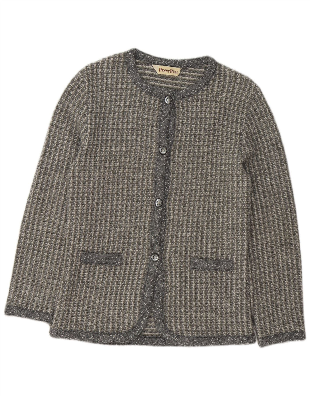 Penny Pull Womens Cardigan Sweater UK 16 Large Grey Acrylic