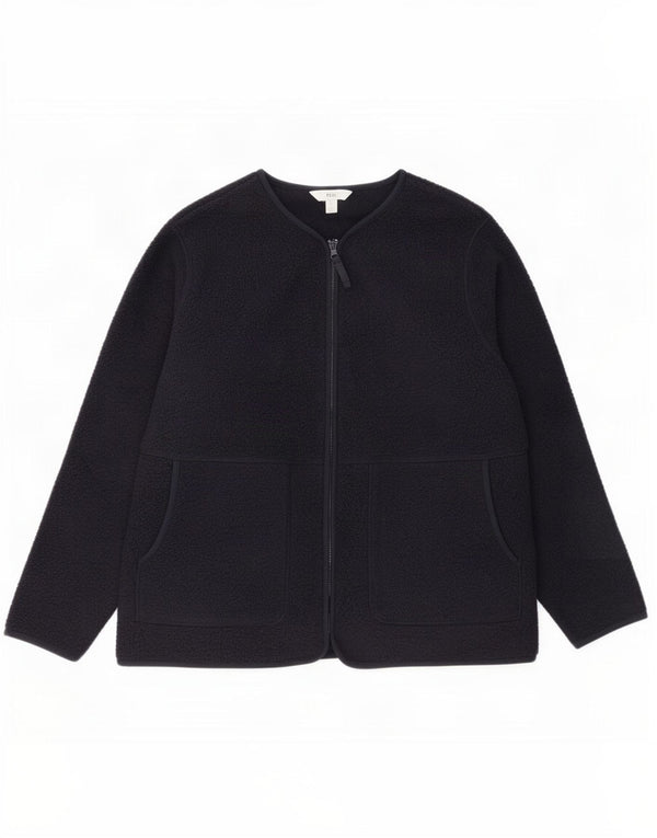 Marks & Spencer Womens Fleece Jacket UK 16 Large Navy Blue Polyester