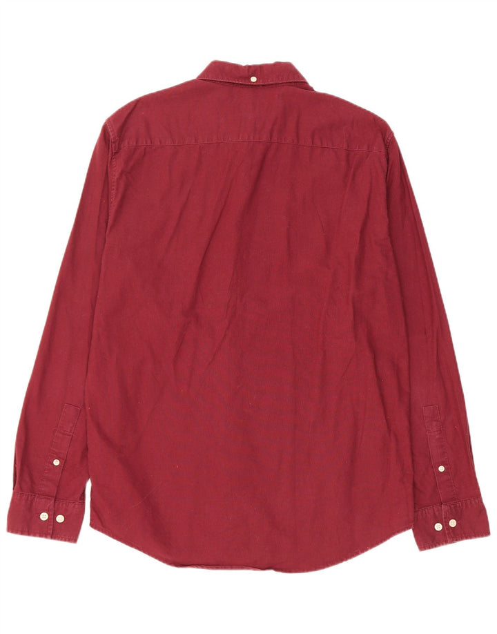 Jack Wills Mens Slim Fit Shirt Medium Burgundy Cotton