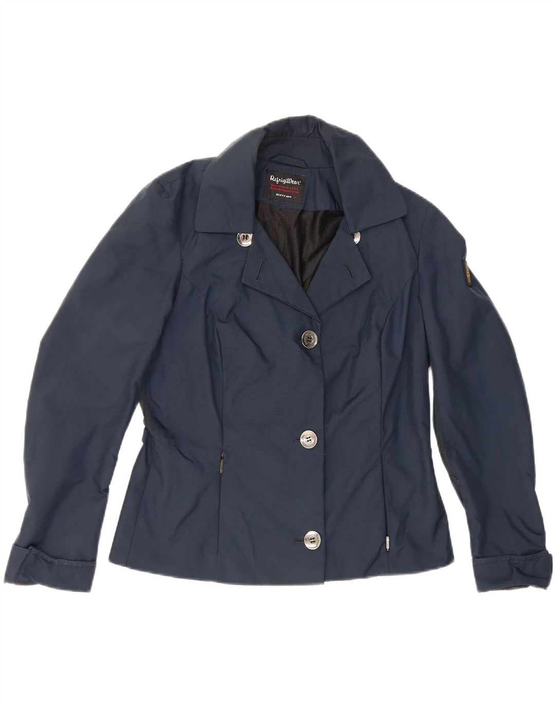 REFRIGIWEAR Womens Rain Jacket IT 42 Medium Navy Blue Nylon Vintage Refrigiwear and Second-Hand Refrigiwear from Messina Hembry 