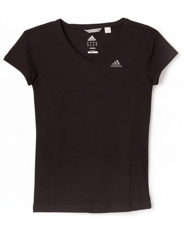 Adidas Womens Climalite T-Shirt Top UK 8 Small Black Polyester