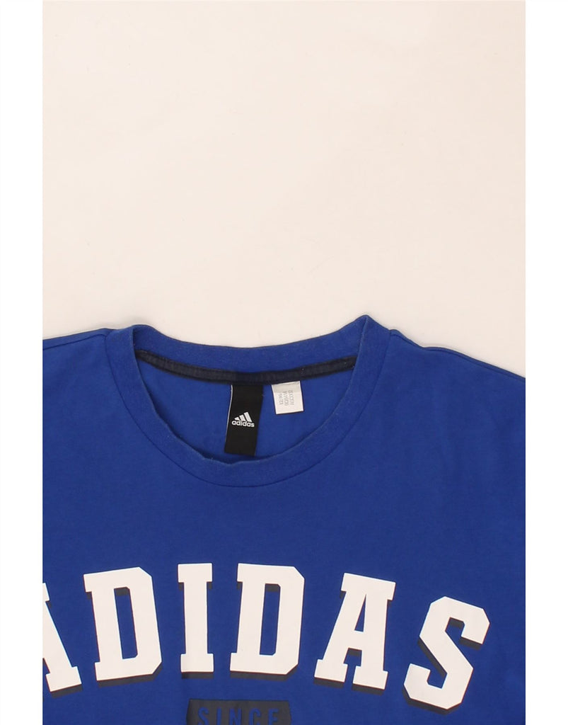 ADIDAS Mens Graphic T-Shirt Top Medium Blue Cotton Vintage Adidas and Second-Hand Adidas from Messina Hembry 